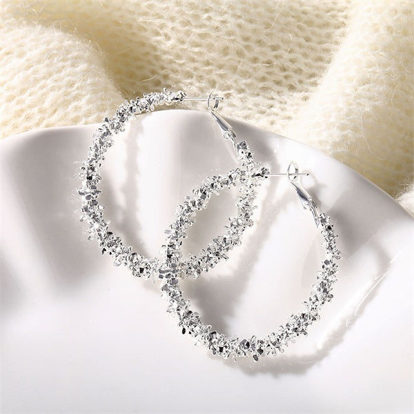 Round Alloy Hoop Earrings Set – Trendy Retro Gold Design for a Bold Look