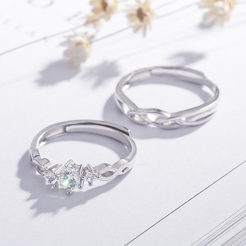 Infinity Spark Adjustable Couple Rings - S925 Sterling Silver
