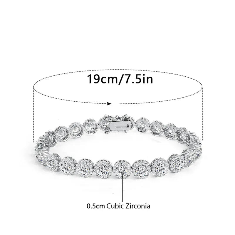 Single Row Full Rhinestone Hip-Hop Bracelet – Bold Luxury Unisex Jewelry