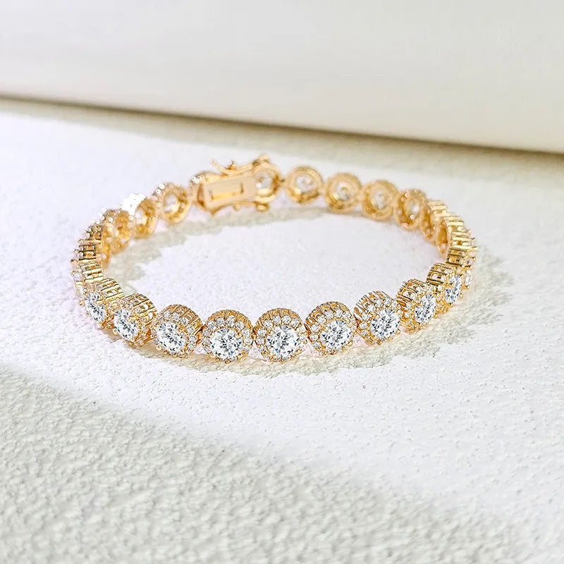 Single Row Full Rhinestone Hip-Hop Bracelet – Bold Luxury Unisex Jewelry
