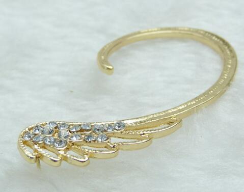 Feather Earrings Oorbellen – New Punk Clip Earrings in Gold and Silver