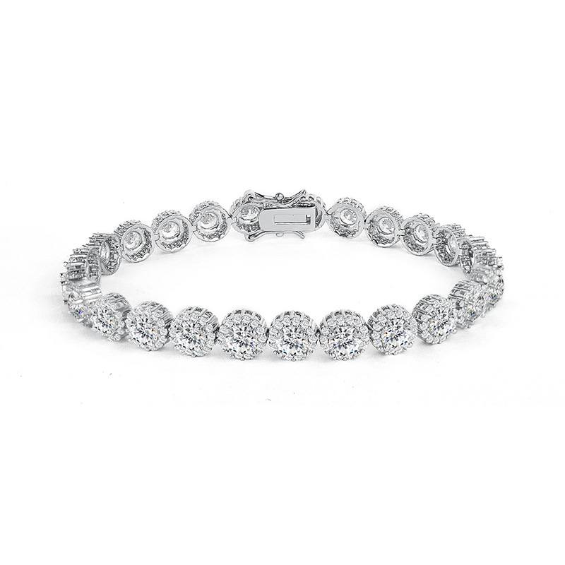 Single Row Full Rhinestone Hip-Hop Bracelet – Bold Luxury Unisex Jewelry