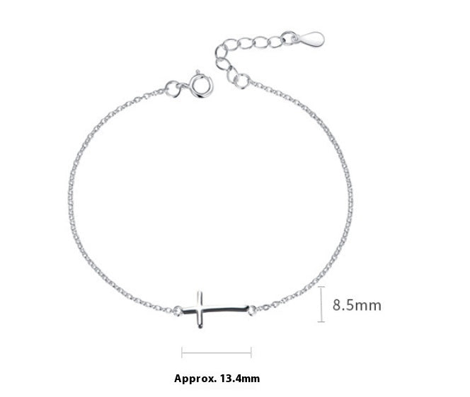 925 Sterling Silver Cross Bracelet – Minimalist Faith Jewelry for Women