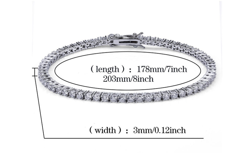 S925 Sterling Silver Moissanite Tennis Bracelet – Luxury Fine Jewelry for Women