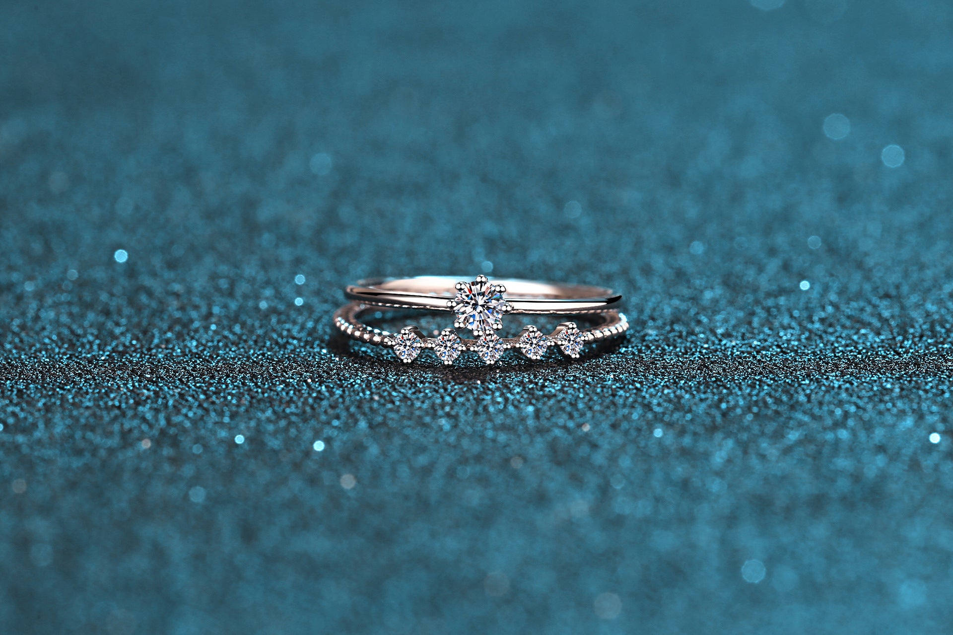 Moissanite Crown Silver Ring