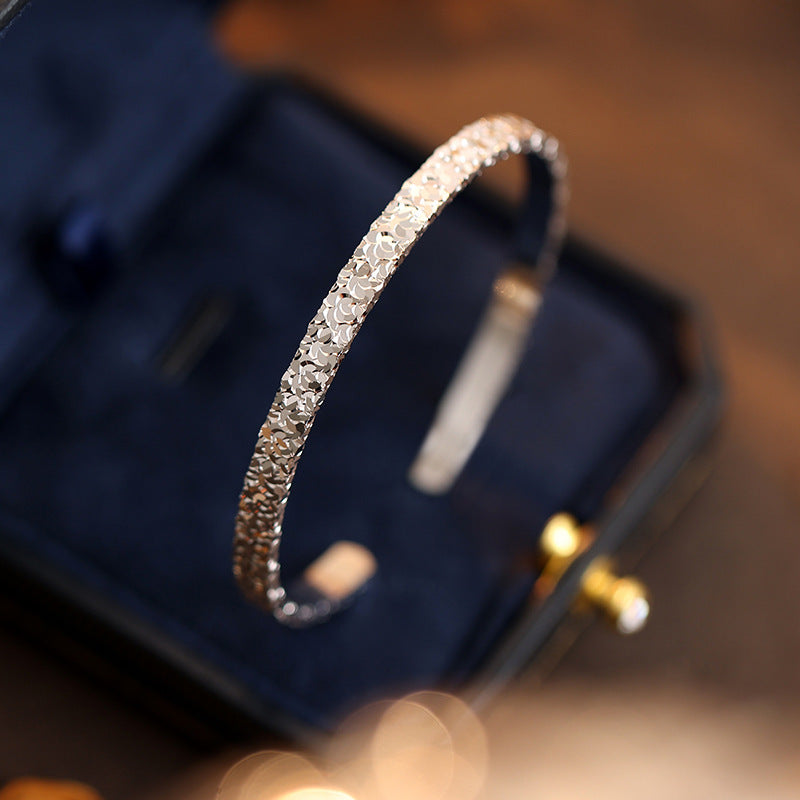 Solid Open Silver Bracelet – Minimalist Luxury Jewelry for Women