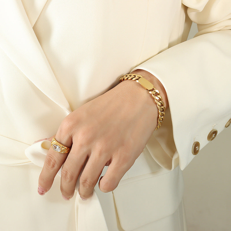 Titanium Steel Cuban Link Necklace and Bracelet – Modern Minimalist Jewelry