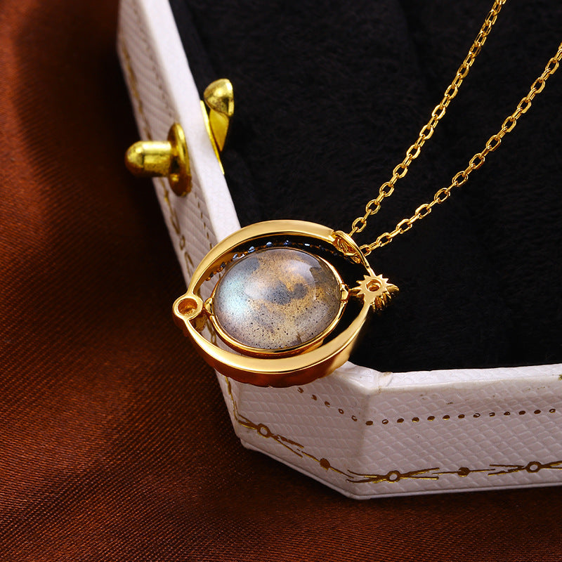 Romantic Planet Labradorite Necklace – Celestial 925 Sterling Silver Jewelry