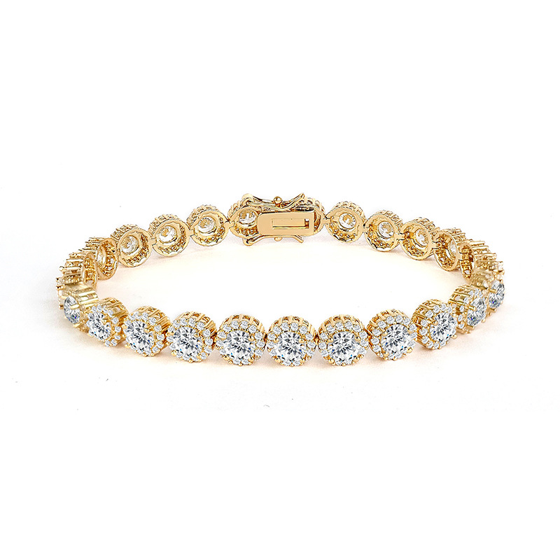 Single Row Full Rhinestone Hip-Hop Bracelet – Bold Luxury Unisex Jewelry