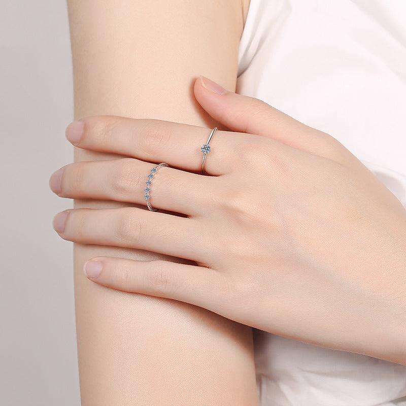 Moissanite Crown Silver Ring