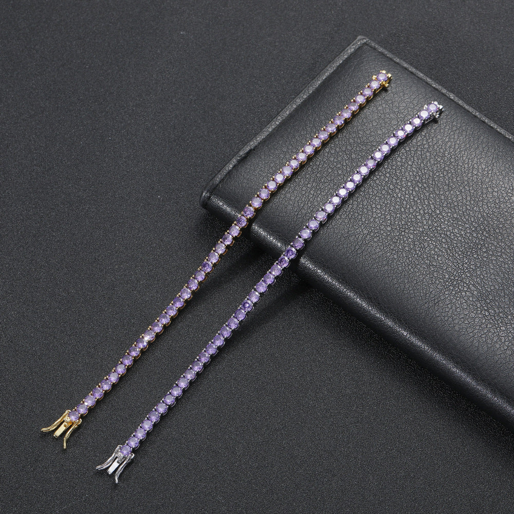 Violet Glow Zircon Tennis Bracelet