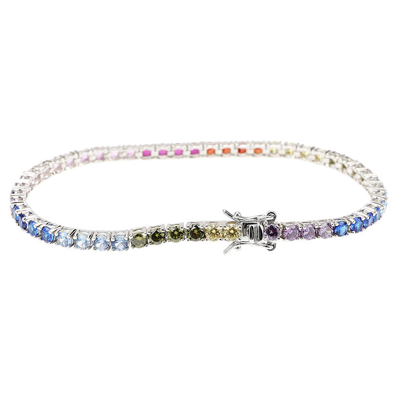 Color Zircon Tennis Bracelet – Trendy Unisex Luxury Jewelry
