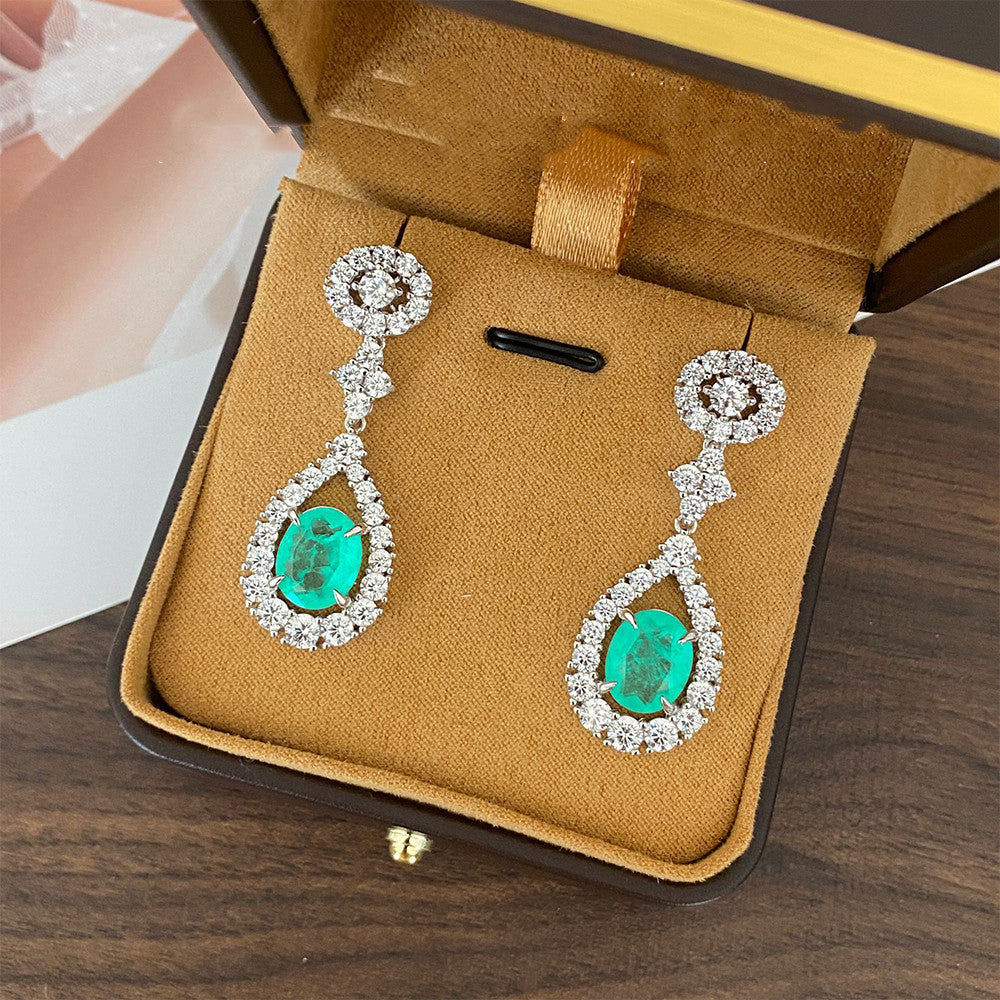 Turquoise Stone Earrings – Elegant Silver Design with Nature-Inspired Charm