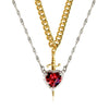 Valoria Bladeheart – Crystal Heart & Sword Necklace Set