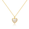 18K Gold Plated Heart Pendant Necklace – Natural Mother of Pearl Charm