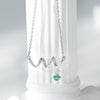 Fashion ECG Necklace – Versatile Women's Jewelry Simple S925 Silver Emerald Pendant Collar Chain