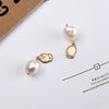 925 Sterling Silver Baroque Pearl Earrings – Rose Gold Finish with Gem Inlays for Timeless Elegance