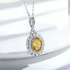 Natural Dan Shaped Topaz Necklace – Feminine Versatile S925 Silver Light Luxury Pendant