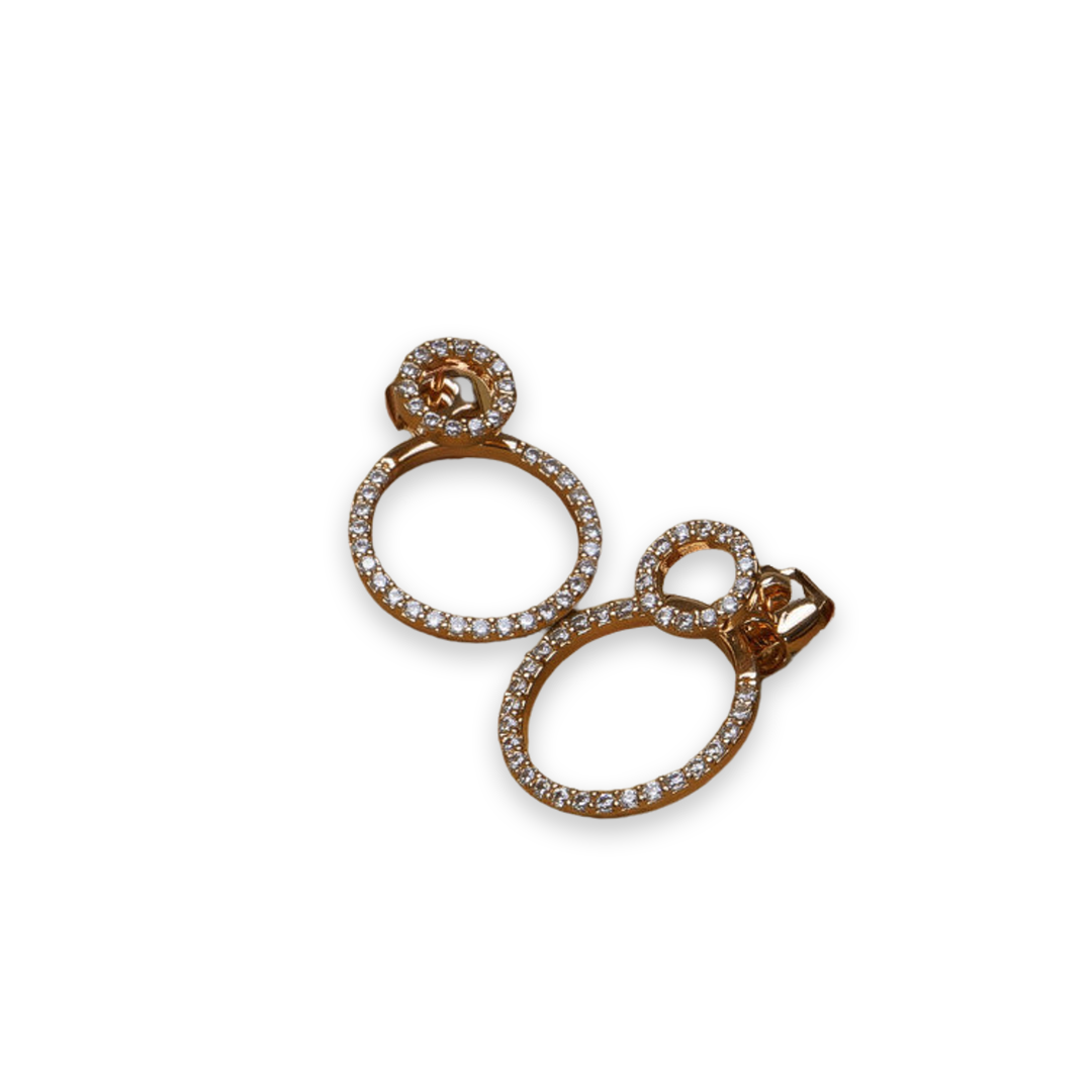 Micro Pave Zircon Front And Back Circle Stud Earrings For Women New Jewelry Delicate Earings Wholesale
