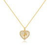 18K Gold Plated Heart Pendant Necklace – Natural Mother of Pearl Charm