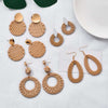 Korean Vintage Rattan Hoop Earrings – Stylish Teardrop Design with Acetic Acid Material for Women