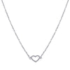 Dainty Crystal Heart Pendant Necklace – Gold & Silver Electroplated Finish