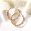 Round Alloy Hoop Earrings Set – Trendy Retro Gold Design for a Bold Look