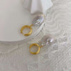 S925 Silver Retro Simple Large Baroque Pearl Earrings