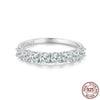 Moissanite Sterling Silver Band Ring - S925 Sterling Silver