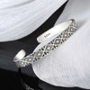 S925 Sterling Silver Geometric Colorful Tribal Elements Diamond Exotic Style Retro Heavy Industry Bracelet