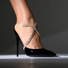Glam Zircon Heel Anklet – Sparkling Straps for Stilettos in Gold & Silver