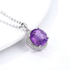 S925 Silver Natural Amethyst Necklace – Luxury Flower Design Pendant American Luxury Flower Design Pendant