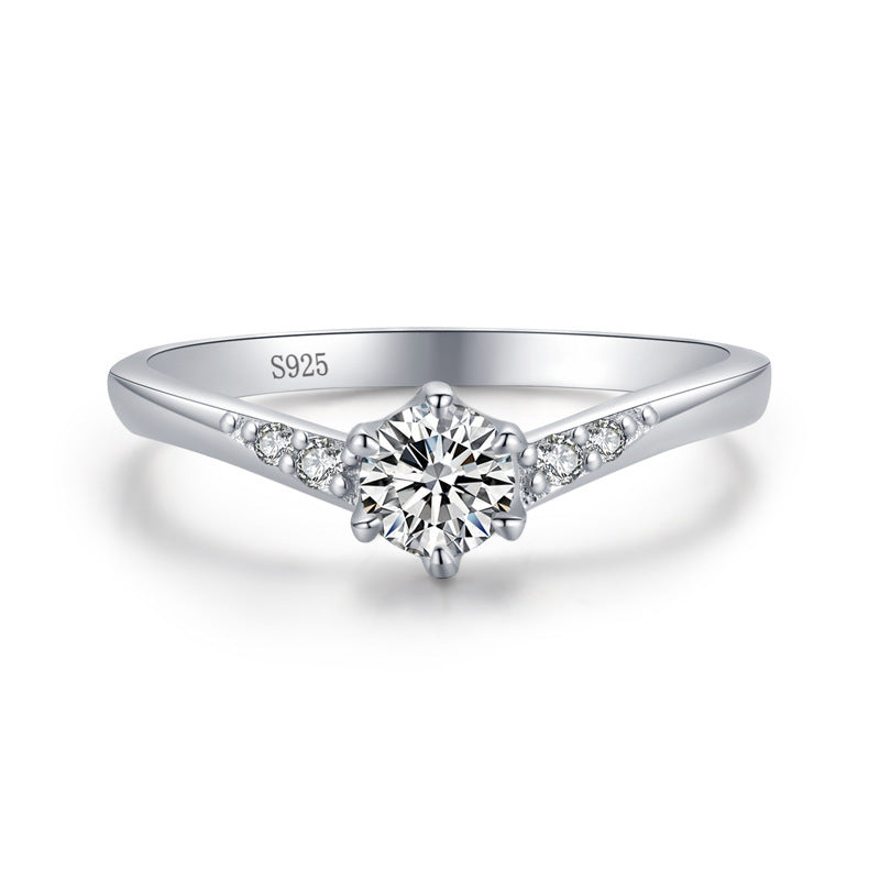 Classic Solitaire Accent Ring - S925 Sterling Silver