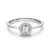 Radiant Baguette Halo Ring - S925 Sterling Silver