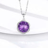 S925 Silver Natural Amethyst Necklace – Luxury Flower Design Pendant American Luxury Flower Design Pendant