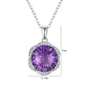 S925 Silver Natural Amethyst Necklace – Luxury Flower Design Pendant American Luxury Flower Design Pendant