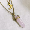 Lunara Prism – Double-Layer Moon & Amethyst Column Necklace