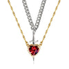 Valoria Bladeheart – Crystal Heart & Sword Necklace Set