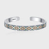 S925 Sterling Silver Geometric Colorful Tribal Elements Diamond Exotic Style Retro Heavy Industry Bracelet