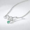 Fashion ECG Necklace – Versatile Women's Jewelry Simple S925 Silver Emerald Pendant Collar Chain
