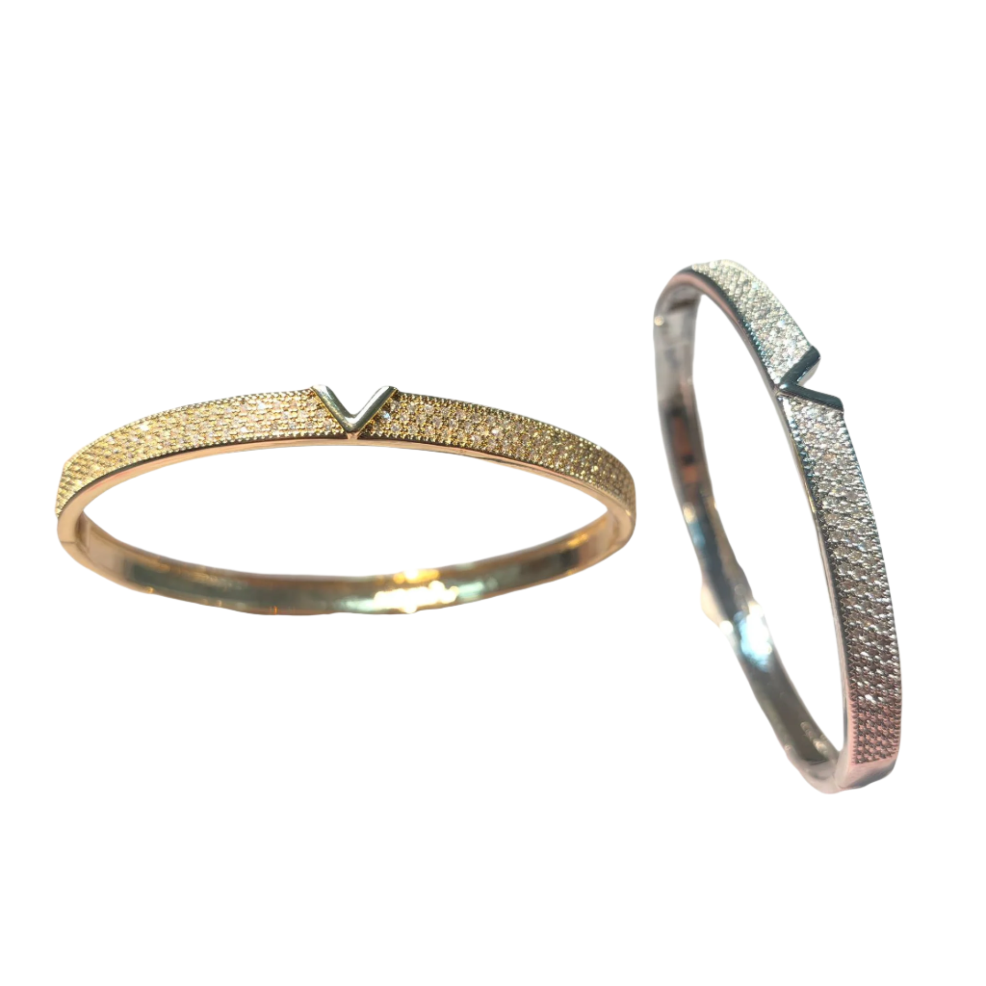 V-Shaped Bracelet and Ring Set – Modern Minimalist Luxury Jewelry