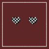 Chessboard Plaid Love Earrings Set – High-Grade, Trendy Cold Style for a Bold Look