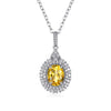 Natural Dan Shaped Topaz Necklace – Feminine Versatile S925 Silver Light Luxury Pendant
