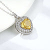 Natural Heart Shape Citrine Necklace – Exquisite Women's 925 Silver