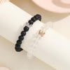 Lunaris Duo – Glow-in-the-Dark Crown Bead Bracelet Set