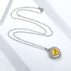 Natural Heart Shape Citrine Necklace – Exquisite Women's 925 Silver