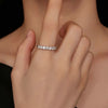Moissanite Sterling Silver Band Ring - S925 Sterling Silver
