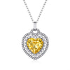 Natural Heart Shape Citrine Necklace – Exquisite Women's 925 Silver