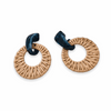 Korean Vintage Rattan Hoop Earrings – Stylish Teardrop Design with Acetic Acid Material for Women