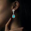 Turquoise Stone Earrings – Elegant Silver Design with Nature-Inspired Charm